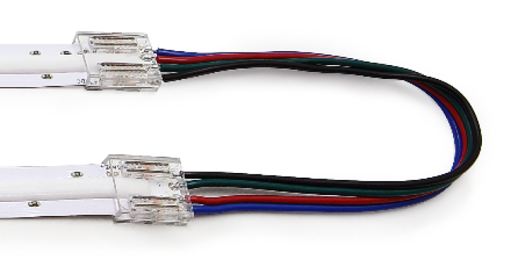 Разъем 4PIN с проводом для LED ленты COB RGB 12 мм, лента - лента (1 шт)