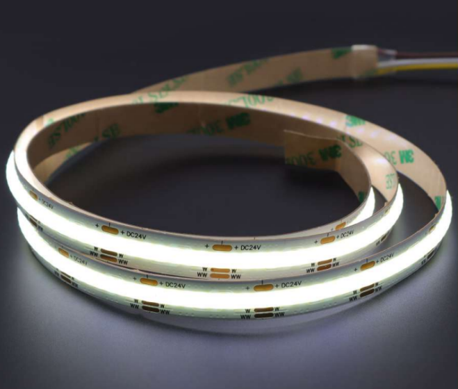 LED лента "ВАРТОН" 14W/m 24V 3000K 5m х10 mm IP20 SMD COB 528LED/m (упаковка 5м)