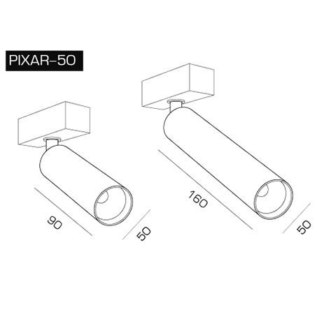 Трековый светодиодный светильник PIXAR 34-50/90-6